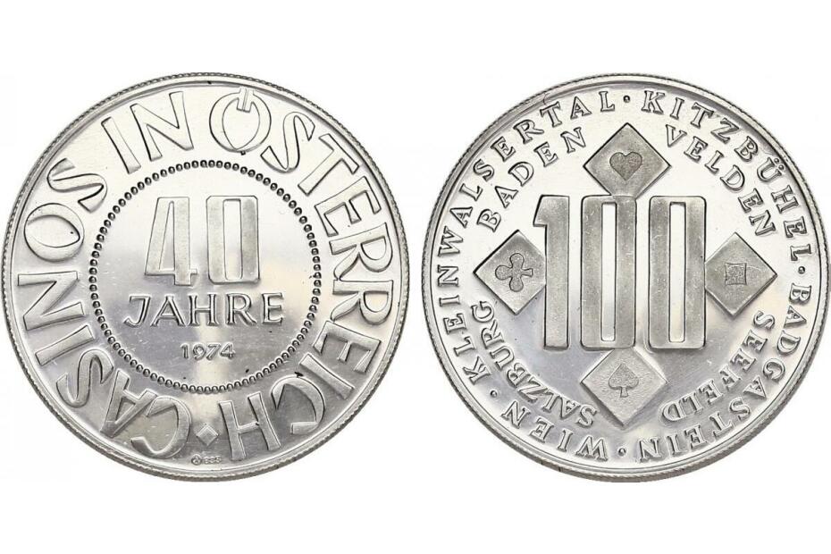 Österreich - II. Republik 100 Schilling (Casino Jeton) 1974 40 Jahre Casinos Österreich pp