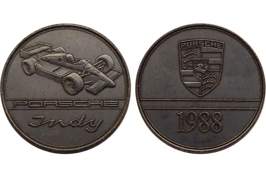 Deutschland Br-Medaille 1988 Porsche-Kalendermedaille Indy vz