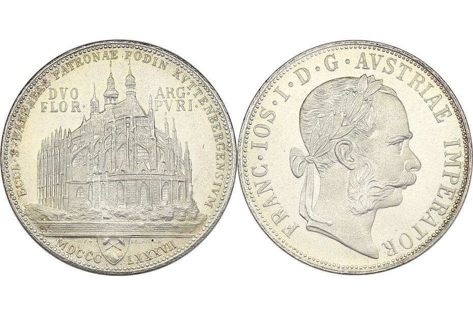 2 Gulden Kuttenberg 1887 NP wie.J.370/Fr.1904  stgl.