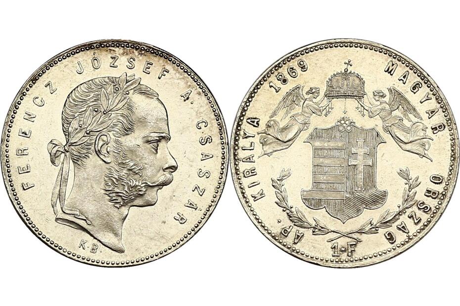 1 Forint 1869 KB  J.354/Fr.1771  f.stgl.