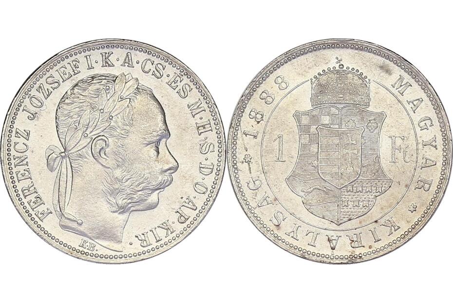 1 Forint 1888 KB  J.359/Fr.1792  stgl. (2)