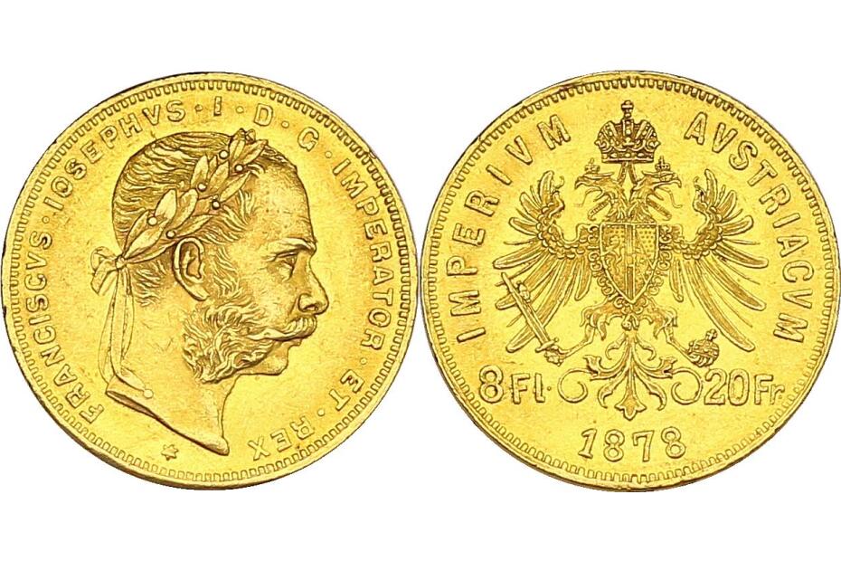 8 Gulden 1878 J.362/Fr.1312  vz+