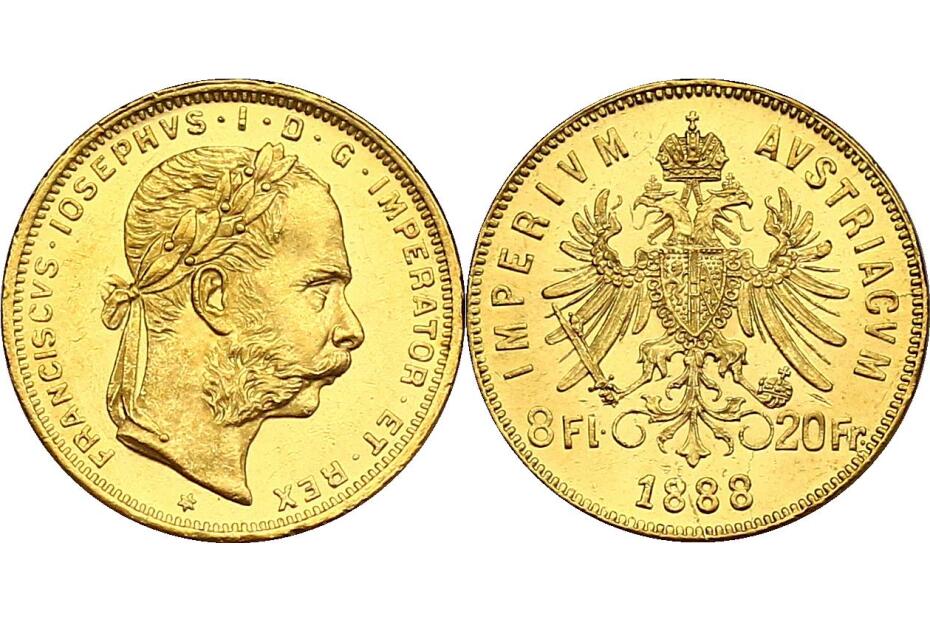 8 Gulden 1888 J.362/Fr.1322  f.stgl. (2)