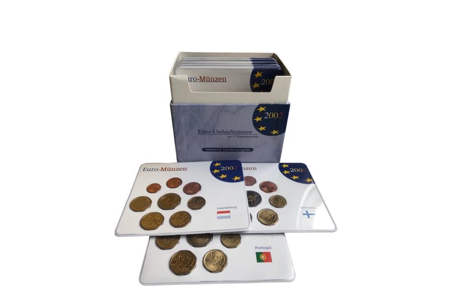 Euro - Umlaufmünzen der 12 Teilnehmerländer 2002