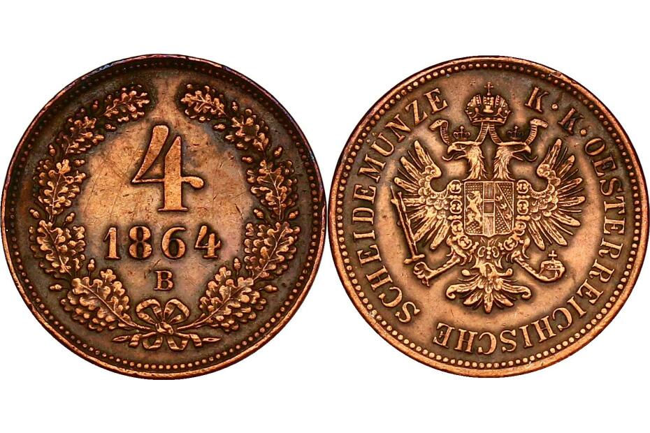 4 Kreuzer 1864 B  J.323/Fr.1626  vz