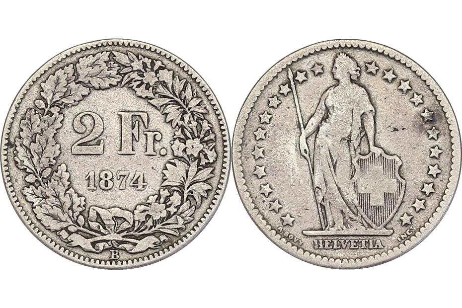 2 Franken 1874 B HMZ1223  f.ss