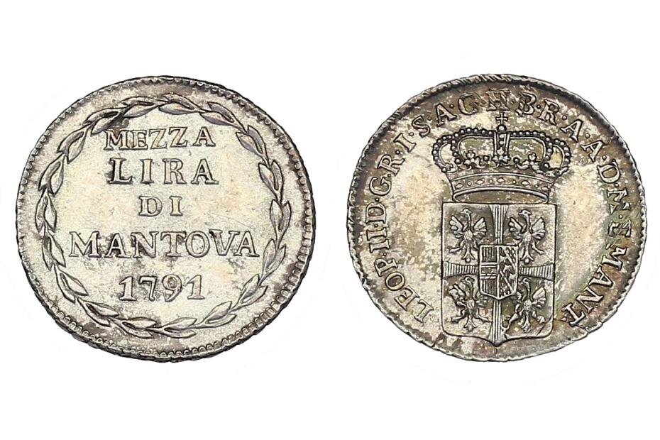 1/2 Lira 1791 Mailand f. Mantua Her.60  vz-stgl.  R